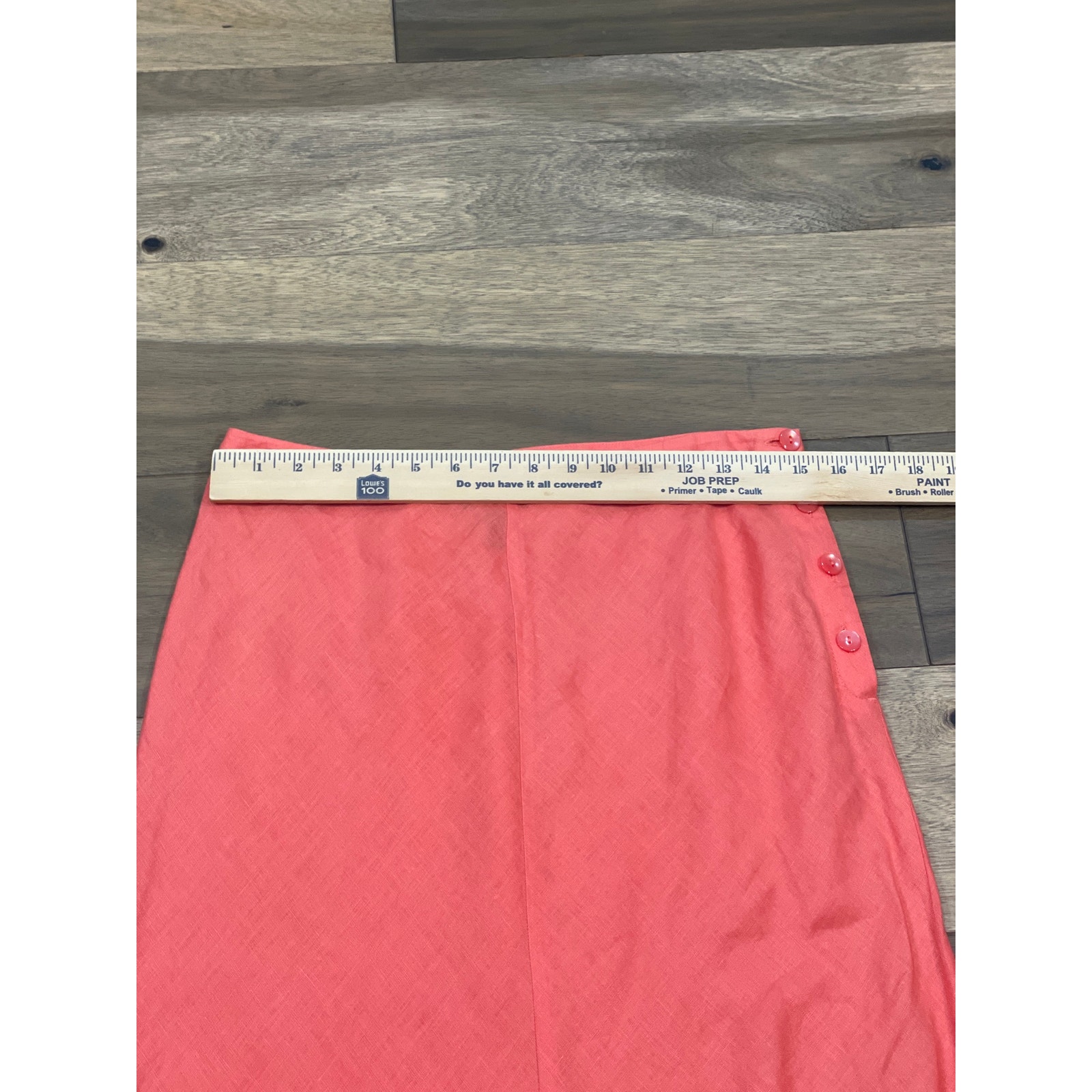 Ann Taylor Linen Midi Skirt Size 10 Deep Coral Orange 100% Linen — image 5 of 7